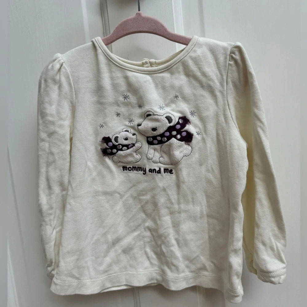 Gymboree 2T Cream Gender Neutral Polar Bear Long Sleeve Top Blouse